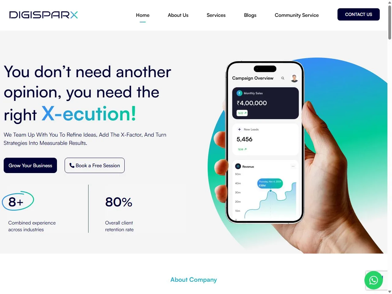 Screenshot of the Digisparx website