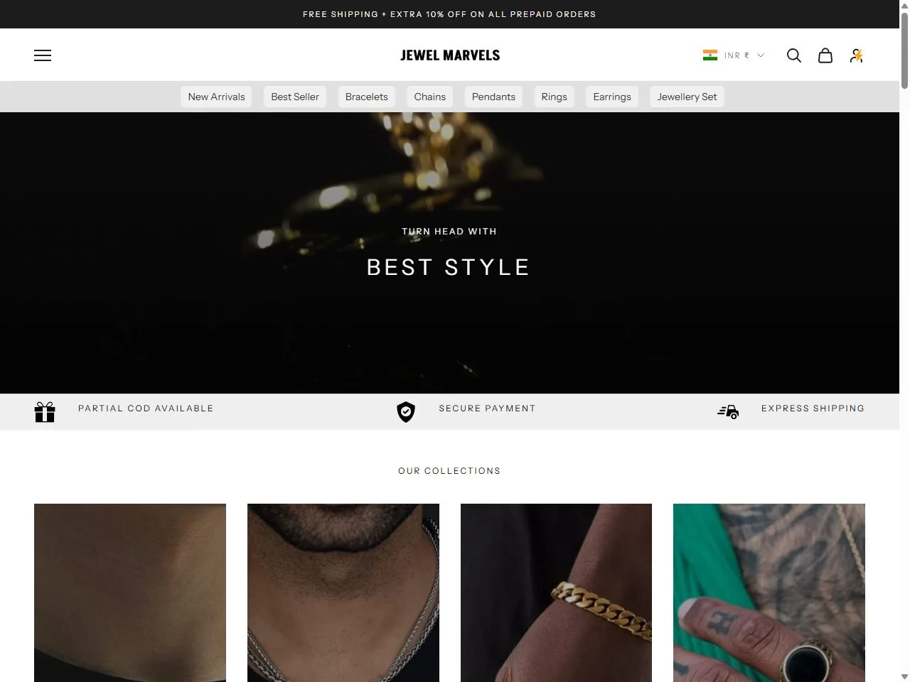 Screenshot of the Jewel Marvels website