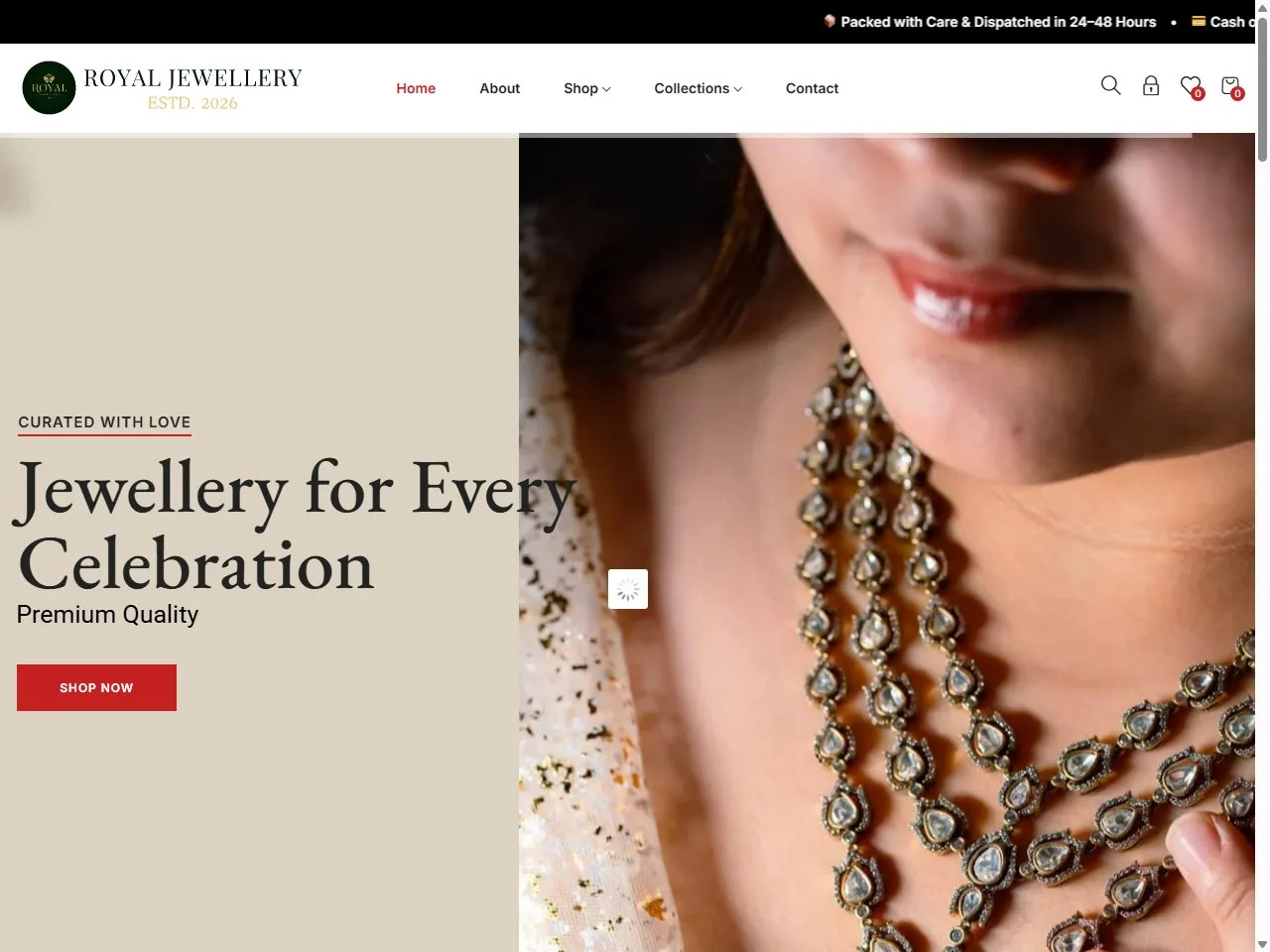 Screenshot of the Royal Jewellery UK website